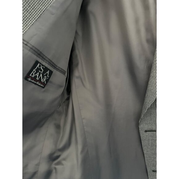 Jos. A. Bank Gordon Wool Black White Houndstooth Blazer 2-Button Lined Size 42L - Picture 4 of 7
